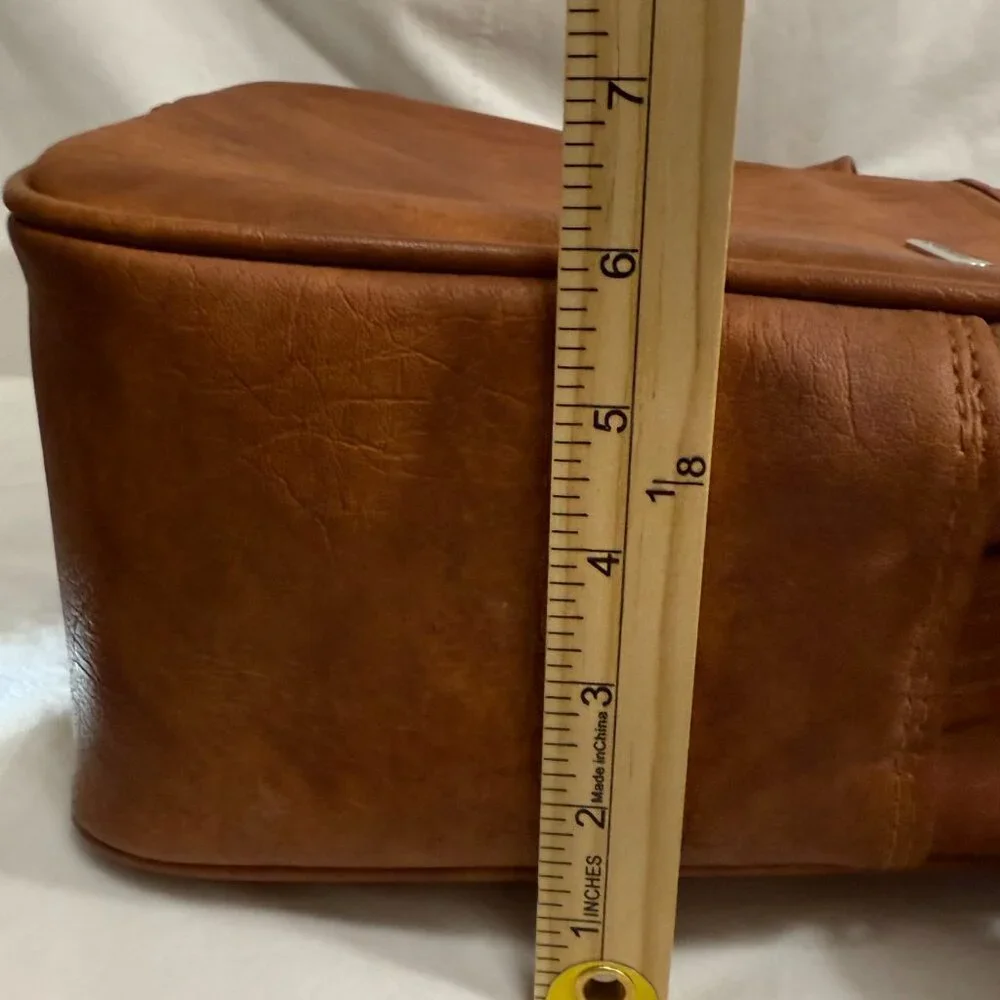Samsonite VTG Brown Leather Crossbody Messenger Bag Adjustable Strap